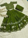 1LATEST CHINON SILK EMBROIDERY WORK KID’S LEHANGA CHOLI WITH DUPATTA WEDDING WEAR WHOLESALE PRICE ETHNIC GARMENT (6)
