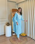 1LATEST RAYON COTTON EMBRODERY WORK KURTI WITH BOTTOM CASUAL WEAR WHOLESALE PRICE ETHNIC GARMENT (37)