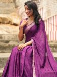 1LATEST VISCOSE CHINON WEAVING PATTERN WORK SAREE WITH UNSTITCHED BLOUSE PARTY WEAR WHOLESALE PRICE ETHNIC GARMENT (3)