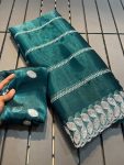 1LUXURY PURE SOFT JIMMY CHOO SILK SEQUENCE WORK WITH WORK BORDER SAREE WITH UNSTITCHED BLOUSE PARTY WEAR WHOLESALE PRICE ETHNIC GARMENT (18)
