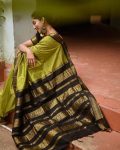 1MODERN LICHI SILK JACQUARD WORK SAREE WITH UNSTITCHED BLOUSE FESTIVAL WEAR WHOLESALE PRICE ETHNIC GARMENT (7)