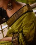 1MODERN LICHI SILK JACQUARD WORK SAREE WITH UNSTITCHED BLOUSE FESTIVAL WEAR WHOLESALE PRICE ETHNIC GARMENT (7)