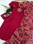 1NEW ARRIVAL CHANDERI SEQUENCE EMBROIDERY WORK TOP BOTTOM WITH DUPATTA FESTIVE WEAR WHOLESALE PRICE ETHNIC GARMENT (8)