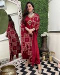 1NEW ARRIVAL CHANDERI SEQUENCE EMBROIDERY WORK TOP BOTTOM WITH DUPATTA FESTIVE WEAR WHOLESALE PRICE ETHNIC GARMENT (8)