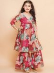 1NEW ARRIVAL RAYON DIGITAL FLOWER PRINT WORK KID’S TOP SHARARA WITH DUPATTA FESTIVE WEAR WHOLESALE PRICE ETHNIC GARMENT (9)