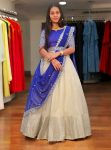 RICH LOOK NYLON ORGANZA SILK ZARI EMBROIDERY MIRROR WORK LEHENGA CHOLI WITH DUPATTA BLUE