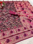2ATTRACTIVE KANJIVARAM SOFT SILK ZARI WOVEN SAREE WITH UNSTITCHED BLOUSE WEDDING WEAR WHOLESALE PRICE ETHNIC GARMENT (5)