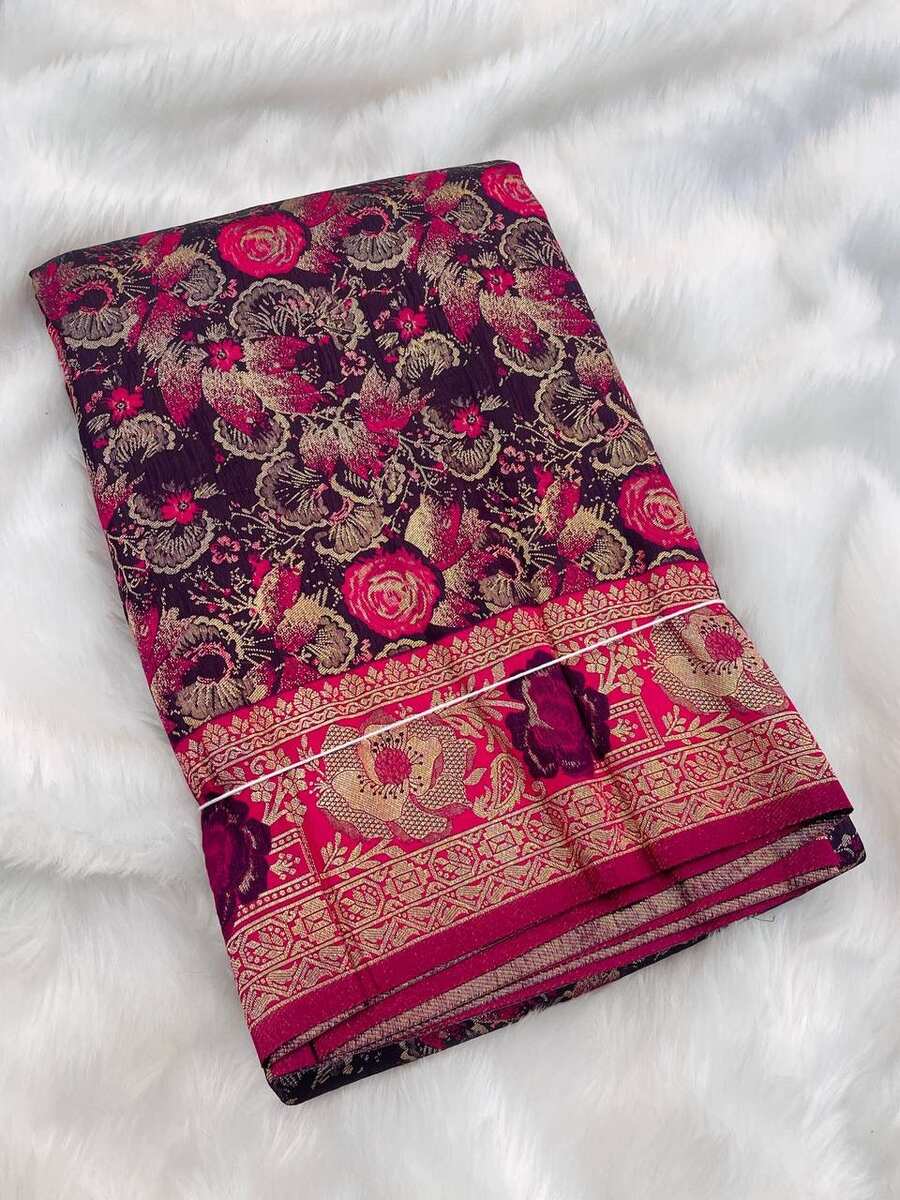 2ATTRACTIVE KANJIVARAM SOFT SILK ZARI WOVEN SAREE WITH UNSTITCHED BLOUSE WEDDING WEAR WHOLESALE PRICE ETHNIC GARMENT (6)