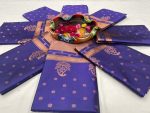 2ATTRACTIVE LICHI SILK JACQUARD WORK SAREE WITH UNSTITCHED BLOUSE BRIDAL WEAR WHOLESALE PRICE ETHNIC GARMENT (4)