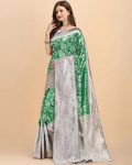 2ATTRACTIVE LICHI SILK JACQUARD WORK SAREE WITH UNSTITCHED BLOUSE PARTY WEAR WHOLESALE PRICE ETHNIC GARMENT (22)