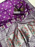 2ATTRACTIVE PAITHANI SILK ZARI MEENAKARI WEAVING SAREE WITH UNSTITCHED BLOUSE PARTY WEAR WHOLESALE PRICE ETHNIC GARMENT (5)