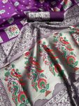 2ATTRACTIVE PAITHANI SILK ZARI MEENAKARI WEAVING SAREE WITH UNSTITCHED BLOUSE PARTY WEAR WHOLESALE PRICE ETHNIC GARMENT (5)