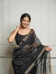 2ATTRACTIVE SOFT COTTON WEAVING JAQUARD BORDER SAREE WITH UNSTITCHED BLOUSE WEDDING WEAR WHOLESALE PRICE ETHNIC GARMENT (5)