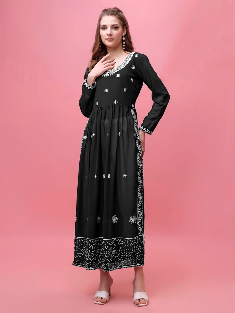 2DESIGNER GEORGETTE EMBROIDERY WORK KURTI CASUAL WEAR WHOLESALE PRICE ETHNIC GARMENT (22)