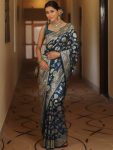 2DESIGNER LICHI SILK JACQUARD WORK SAREE WITH UNSTITCHED BLOUSE WEDDING WEAR WHOLESALE PRICE ETHNIC GARMENT (50)