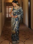 2DESIGNER LICHI SILK JACQUARD WORK SAREE WITH UNSTITCHED BLOUSE WEDDING WEAR WHOLESALE PRICE ETHNIC GARMENT (50)