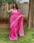 DESIGNER SOFT LICHI SILK JACQUARD WORK SAREE WITH UNSTITCHED BLOUSE PARTY WEAR WHOLESALE PRICE ETHNIC GARMENT (16)