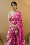 DESIGNER SOFT LICHI SILK JACQUARD WORK SAREE WITH UNSTITCHED BLOUSE PARTY WEAR WHOLESALE PRICE ETHNIC GARMENT (16)