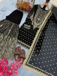 2FANCY GEORGETTE EMBROIDERY SEQUENCE WITH LATKAN BORDER WORK TOP SHARARA WITH DUPATTA FESTIVE WEAR WHOLESALE PRICE ETHNIC GARMENT (11)