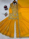 2FANCY GEORGETTE THREAD WITH SEQUENCE WORK TOP SHARARA WITH DUPATTA WEDDING WEAR WHOLESALE PRICE ETHNIC GARMENT (21)
