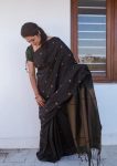 2FASHIONABLE LICHI SILK JACQUARD WORK SAREE WITH UNSTITCHED BLOUSE PARTY WEAR WHOLESALE PRICE ETHNIC GARMENT (11)