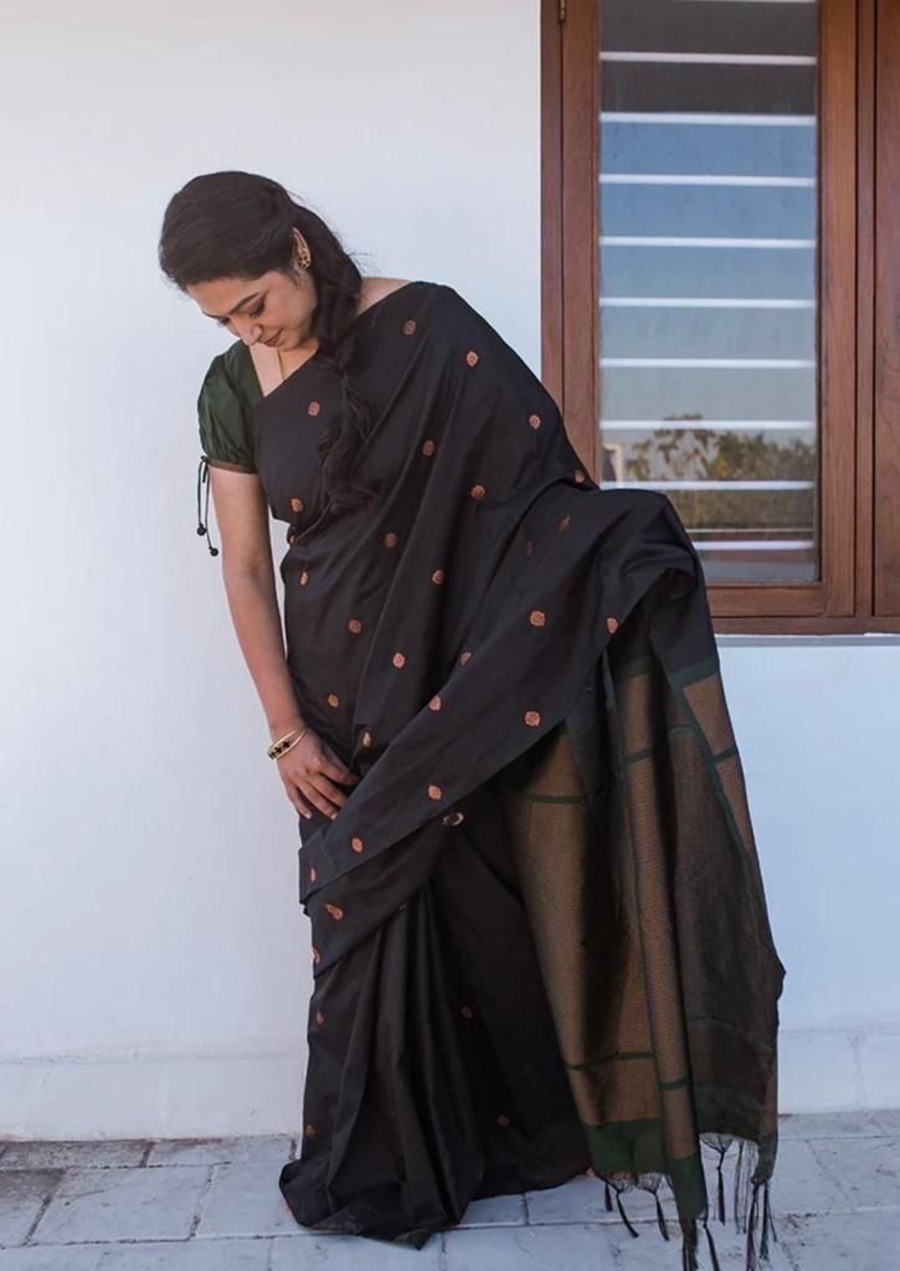2FASHIONABLE LICHI SILK JACQUARD WORK SAREE WITH UNSTITCHED BLOUSE PARTY WEAR WHOLESALE PRICE ETHNIC GARMENT (10)
