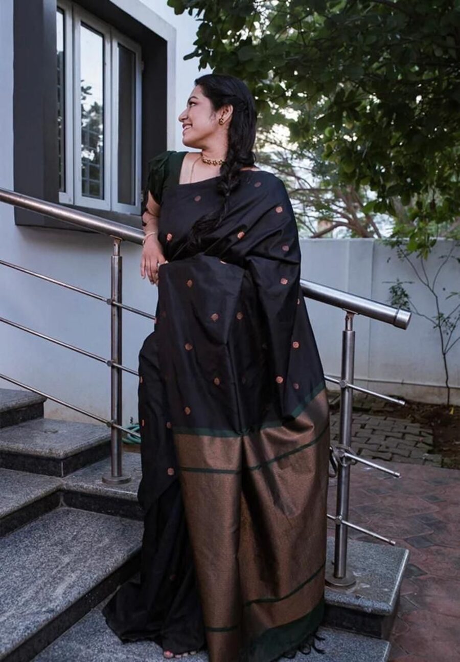 2FASHIONABLE LICHI SILK JACQUARD WORK SAREE WITH UNSTITCHED BLOUSE PARTY WEAR WHOLESALE PRICE ETHNIC GARMENT (13)