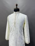 2FASHIONABLE MATKA SILK SILVER JARI WITH EMBROIDERY BUTTI WORK KURTA PAYJAMA PARTY WEAR WHOLESALE PRICE ETHNIC GARMENT (17)