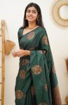 2FASHIONABLE SOFT LICHI SILK JACQUARD WORK SAREE WITH UNSTITCHED BLOUSE FORMAL WEAR WHOLESALE PRICE ETHNIC GARMENT (12)-Photoroom