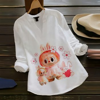 LATEST RAYON COLLER+ DIGITAL PRINT TOP WHITE