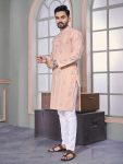 2LATEST ROYAL LINEN EMROIDERY WITH SEQUENCE WORK KURTA PAYJAMA FESTIVAL WEAR WHOLESALE PRICE ETHNIC GARMENT (20)