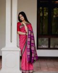 2MODERN LICHI SILK JACQUARD WORK SAREE WITH UNSTITCHED BLOUSE FESTIVAL WEAR WHOLESALE PRICE ETHNIC GARMENT (7)