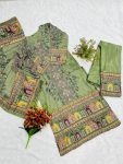 2MODERN SOFT CHINON DIGITAL PRINT AND HANDWORK TOP BOTTOM WITH DUPATTA CASUAL WEAR WHOLESALE PRICE ETHNIC GARMENT (22)
