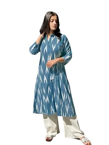 NEW ARRIVAL SOUTH COTTON DIGITAL PRINTED TOP PENT SET SKY