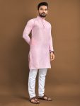 ATTRACTIVE JACQUARD KURTA PAYJAMA PINK