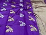3ATTRACTIVE LICHI SILK JACQUARD WORK SAREE WITH UNSTITCHED BLOUSE PARTY WEAR WHOLE SALE PRICE ETHNIC GARMENT (6)