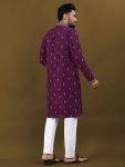 3ATTRACTIVE MATKA SILK SILVER JARI WITH EMBROIDERY BUTI KURTA PAYJAMA PARTY WEAR WHOLESALE PRICE ETHNIC GARMENT (60)