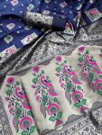 3ATTRACTIVE PAITHANI SILK ZARI MEENAKARI WEAVING SAREE WITH UNSTITCHED BLOUSE PARTY WEAR WHOLESALE PRICE ETHNIC GARMENT (9)