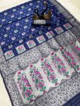 3ATTRACTIVE PAITHANI SILK ZARI MEENAKARI WEAVING SAREE WITH UNSTITCHED BLOUSE PARTY WEAR WHOLESALE PRICE ETHNIC GARMENT (9)