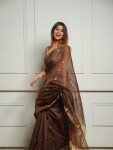 3ATTRACTIVE SOFT COTTON WEAVING JAQUARD BORDER SAREE WITH UNSTITCHED BLOUSE WEDDING WEAR WHOLESALE PRICE ETHNIC GARMENT (12)