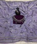 3ATTRACTIVE SPACE SILK SEQUENCE AND ZARI EMBROIDERY WORK SAREE WITH UNSTITCHED BLOUSE SEASONABLE WHOLESALE PRICE ETHNIC GARMENT (67)