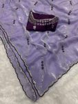 3ATTRACTIVE SPACE SILK SEQUENCE AND ZARI EMBROIDERY WORK SAREE WITH UNSTITCHED BLOUSE SEASONABLE WHOLESALE PRICE ETHNIC GARMENT (67)