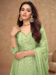 3BOLLYWOOD CHINON EMBROIDERY WORK TOP PALAZZO WITH DUPATTA CASUAL WEAR WHOLESALE PRICE ETHNIC GARMENT (46)