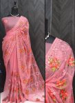 3DESIGNER BUTTERFLY NET THREAD AND AARI EMBROIDERY WORK WITH STONE WORK SAREE WITH UNSTITCHED BLOUSE FESTIVAL WEAR WHOLESALE PRICE ETHNIC GARMENT (35)