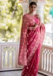 3DESIGNER LICHI SILK JACQUARD WORK SAREE WITH UNSTITCHED BLOUSE WEDDING WEAR WHOLE SALE PRICE ETHNIC GARMENT (30)