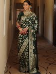 3DESIGNER LICHI SILK JACQUARD WORK SAREE WITH UNSTITCHED BLOUSE WEDDING WEAR WHOLESALE PRICE ETHNIC GARMENT (56)