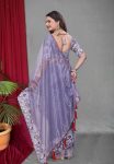3DESIGNER TWILL NET MULTI WORK SAREE WITH UNSTITCHED BLOUSE WEDDING WEAR WHOLESALE PRICE ETHNIC GARMENT (9)