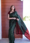3FASHIONABLE LICHI SILK JACQUARD WORK SAREE WITH UNSTITCHED BLOUSE PARTY WEAR WHOLESALE PRICE ETHNIC GARMENT (23)