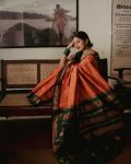 3MODERN LICHI SILK JACQUARD WORK SAREE WITH UNSTITCHED BLOUSE FESTIVAL WEAR WHOLESALE PRICE ETHNIC GARMENT (9)