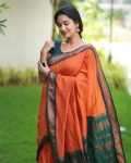 3MODERN LICHI SILK JACQUARD WORK SAREE WITH UNSTITCHED BLOUSE FESTIVAL WEAR WHOLESALE PRICE ETHNIC GARMENT (9)